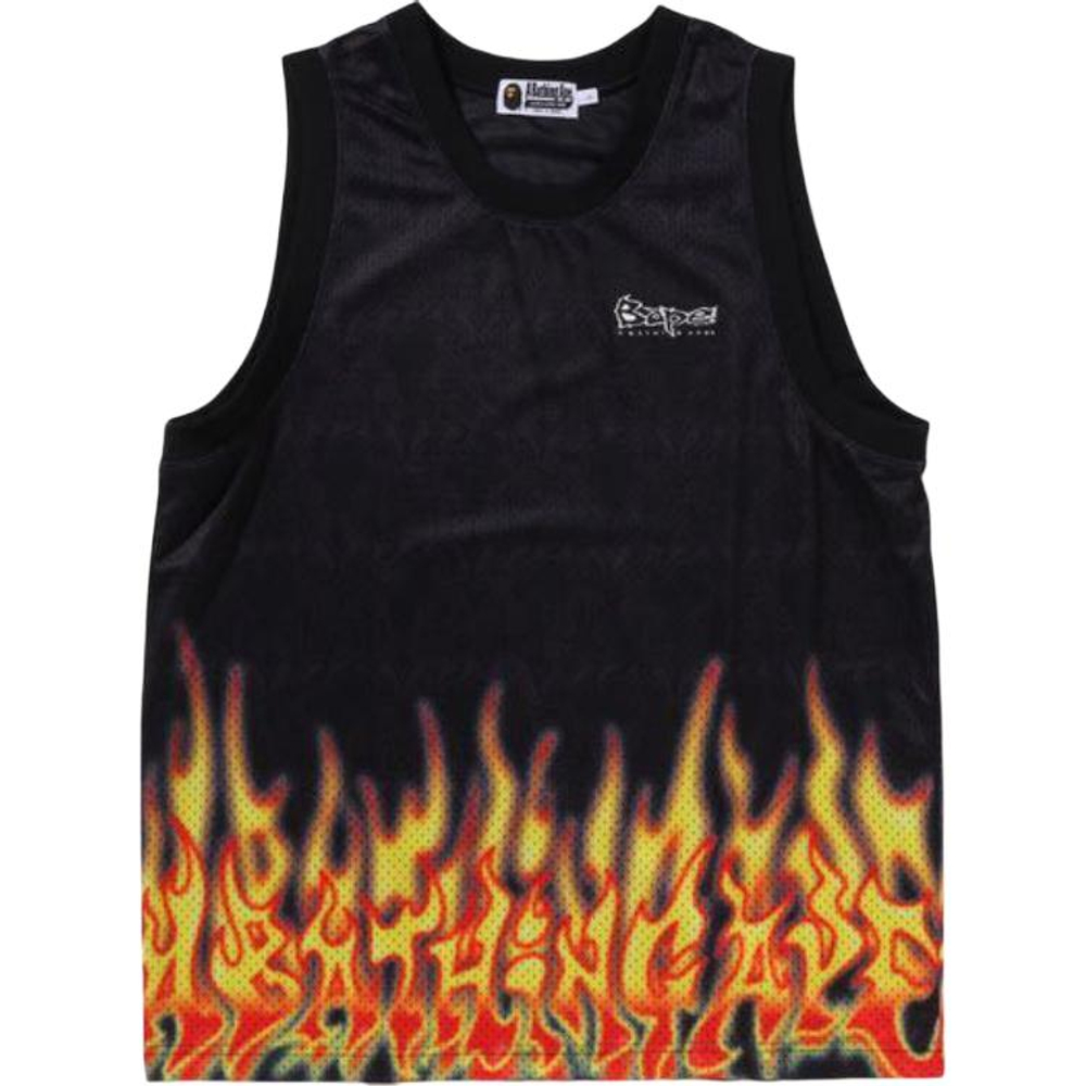 A Bathing Ape Flame Mesh Vest черный