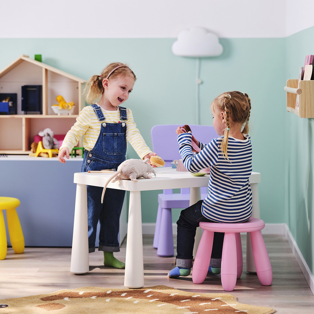 IKEA MAMMUT  (ИКЕА МАММУТ)  -  Табурет детский - для дома и улицы/розовый