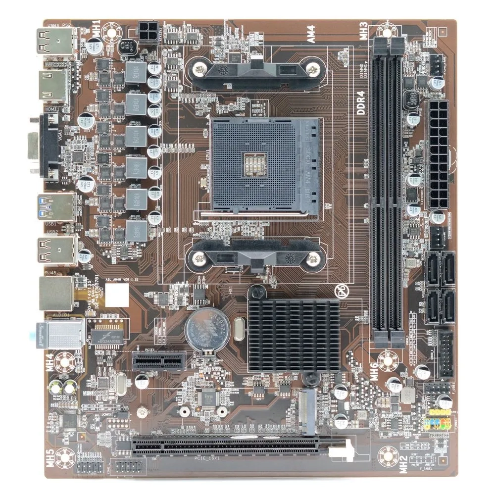 Материнская плата AFOX B450D4-MA-V4, SocketAM4, mATX, Retail, 2xDDR4, PCIe3.0, 1xM.2, GLAN, 6xUSB2, 4xUSB3, VGA, HDMI