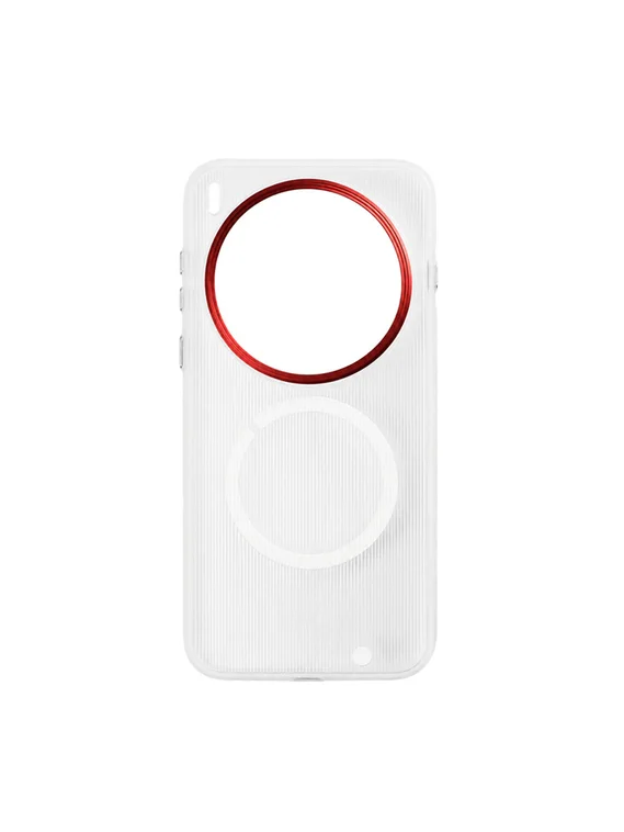 Защитный чехол для Vivo X300 Pro c MagSafe Серый с красной окантовкой блока камеры (Gray-Red)