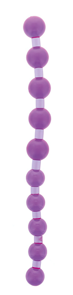 Фиолетовая анальная цепочка JUMBO JELLY THAI BEADS CARDED LAVENDER - 31,8 см. (Цвет: фиолетовый)