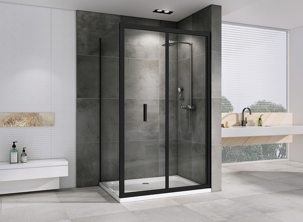 Душевой уголок Abber Sonnenstrand 120x90 AG07120B-S90B профиль Черный стекло прозрачное