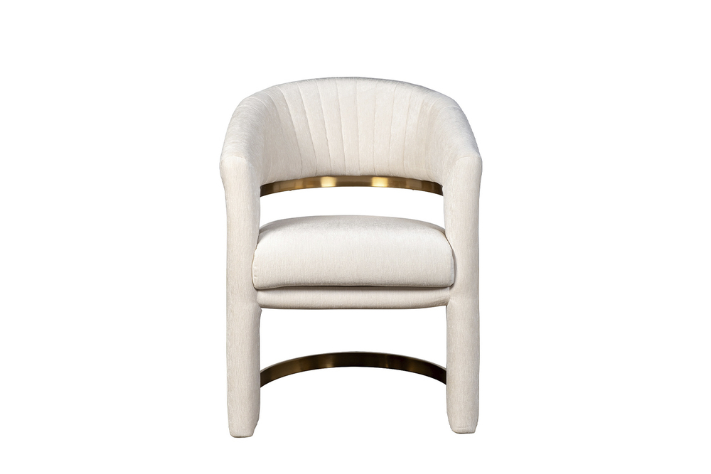 Стул Garda Decor велюр кремовый, матовое золото 67*66*85 см