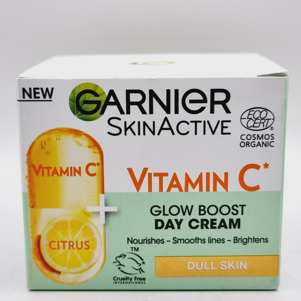 Дневной крем Garnier Vitamin C Glow Boost увлажнение и осветление, с алоэ вера, маслом жожоба и аргании, 50 мл (Франция)