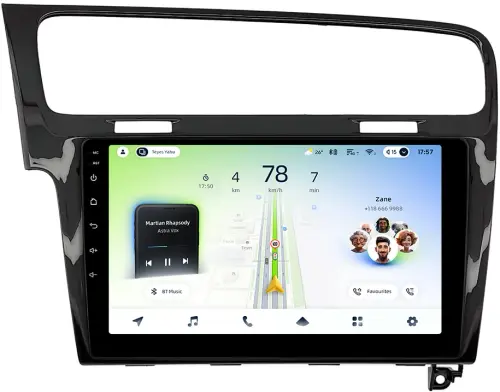 Магнитола для Volkswagen Golf 7 2012-2020 (рамка черный глянец) - Teyes CC4L-DTS монитор 10.1" IPS, Android 14, Быстрая, Snapdragon 662, CarPlay, 4G SIM-слот