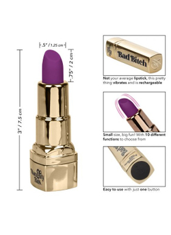 Naughty Bits Bad Bitch Lipstick - Перезарежаемая вибропуля в виде помады