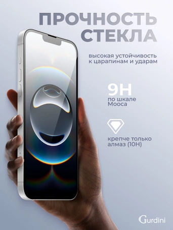 Стекло противоударное iPhone 16e/14/13/13 Pro 6.1" Full Screen 2.5D (20D) черное
