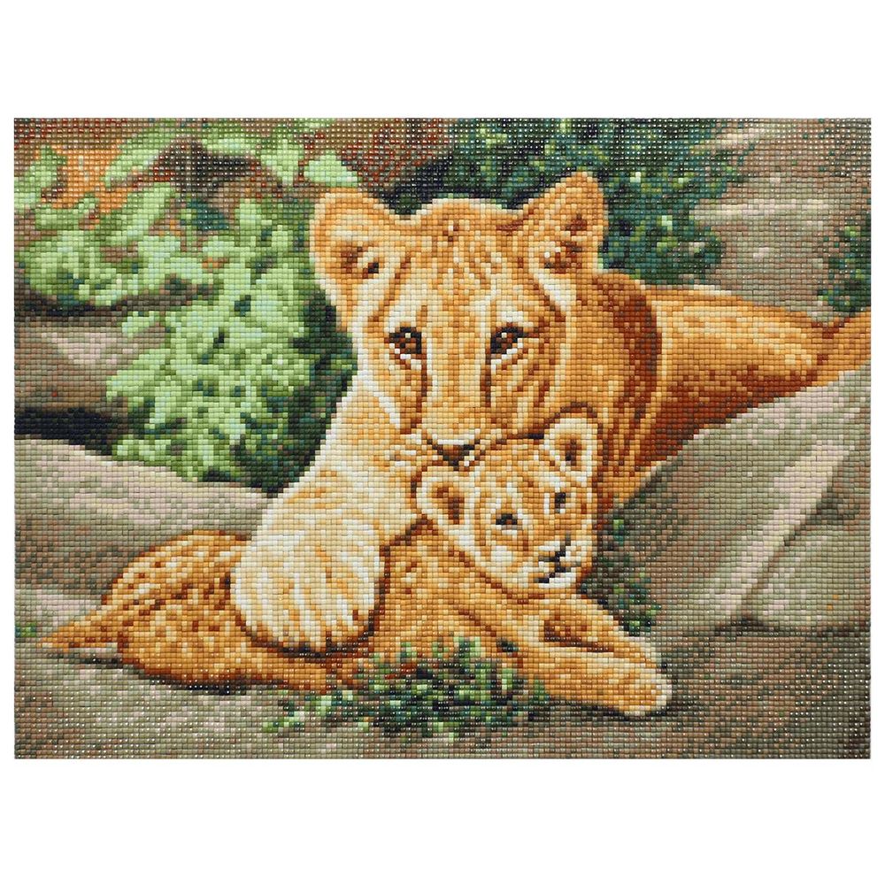 Алмазная (кристальная) мозаика Cristyle Cr 340024, Львица и львенок, 30х40см