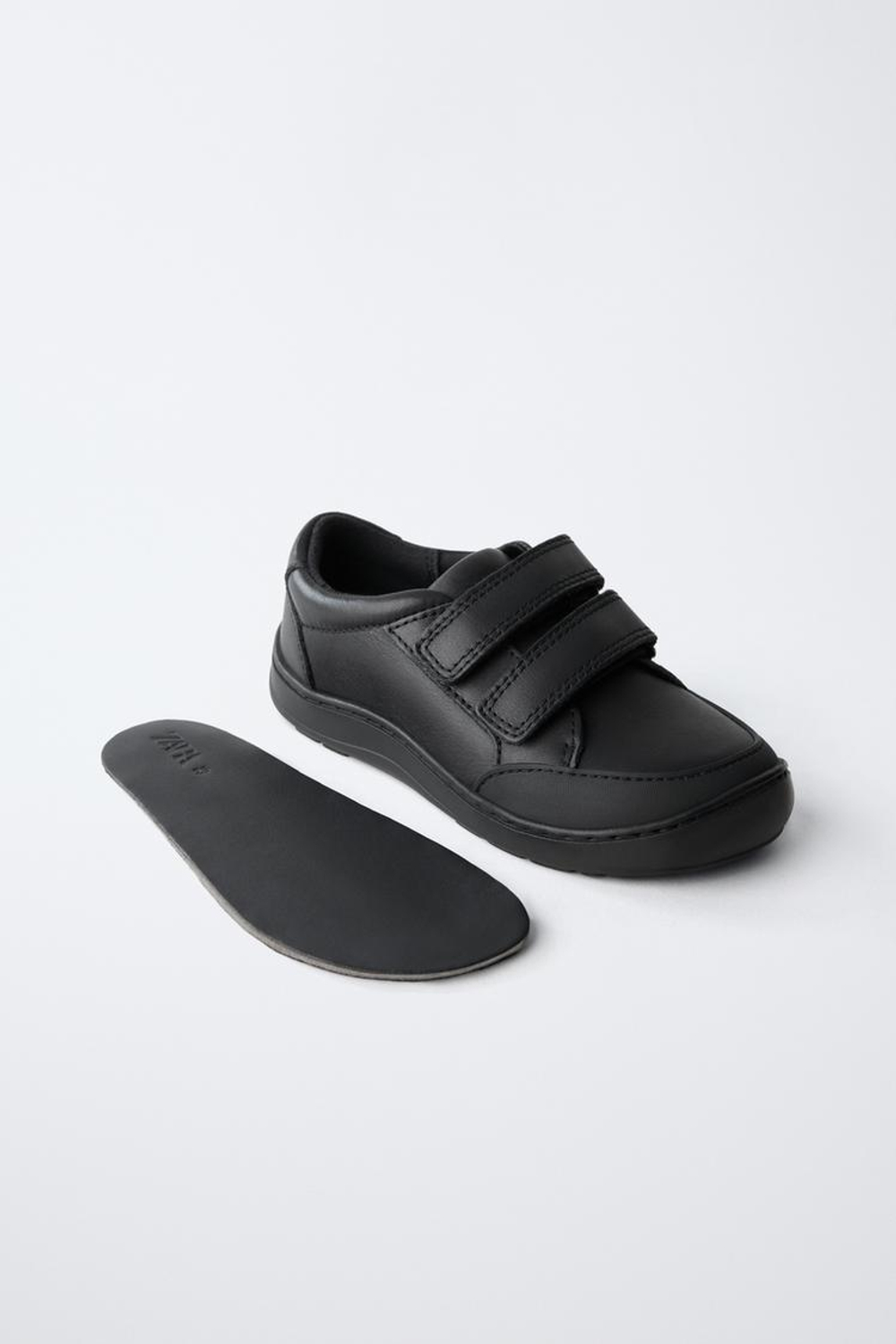 ZARA КОЖАНЫЕ ТУФЛИ BAREFOOT, ЧЕРНЫЙ