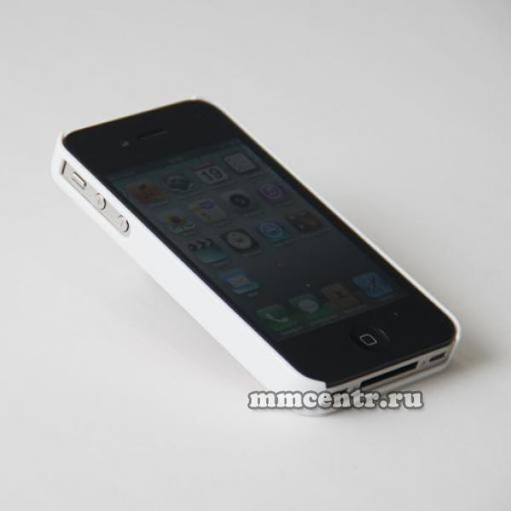 Чехол 2D для iPhone 4 пластиковый белый