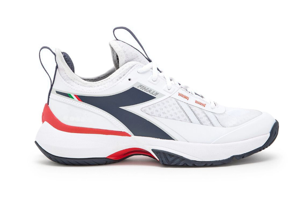 Теннисные кроссовки Diadora Finale AG - white/blue corsair/fiery red
