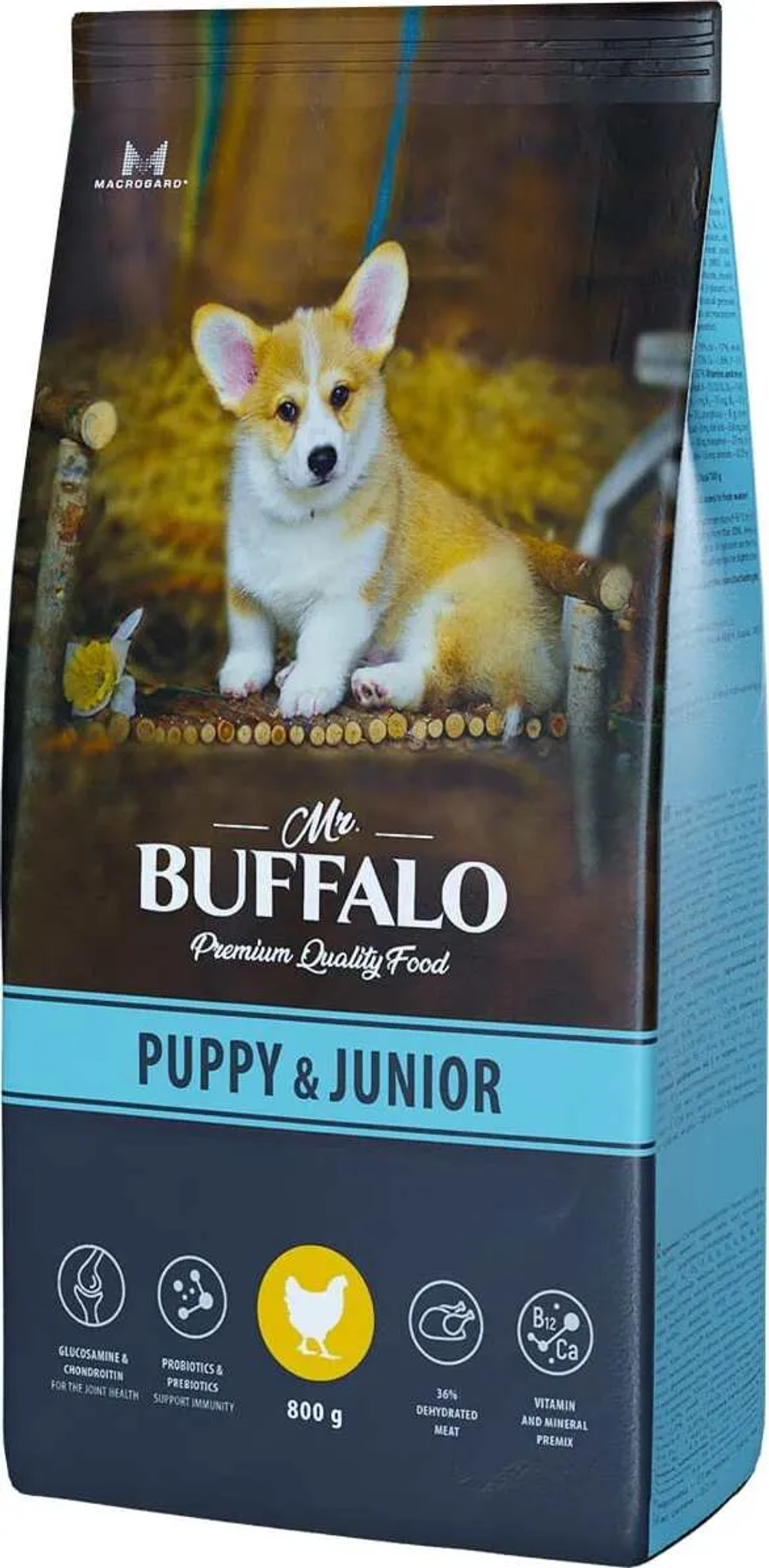 Mr.Buffalo 800г Puppy & Junior Сухой корм для щенков Курица