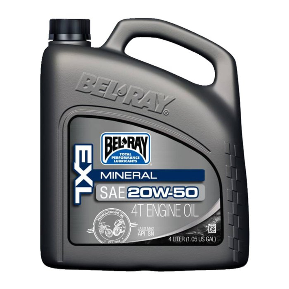 Bel-Ray EXL mineral 4T engine oil 20W-50. 4L