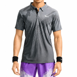 Мужское теннисное поло Nike Court Paris Slam Advantage Dri-Fit Tennis — anthracite/cool grey/white