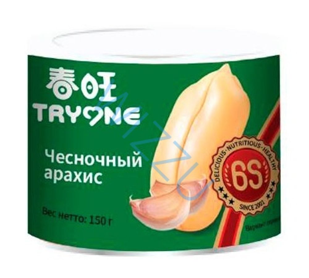 Арахис жареный со вкусом чеснока ТМ Tryone 150г ж/б 1*24