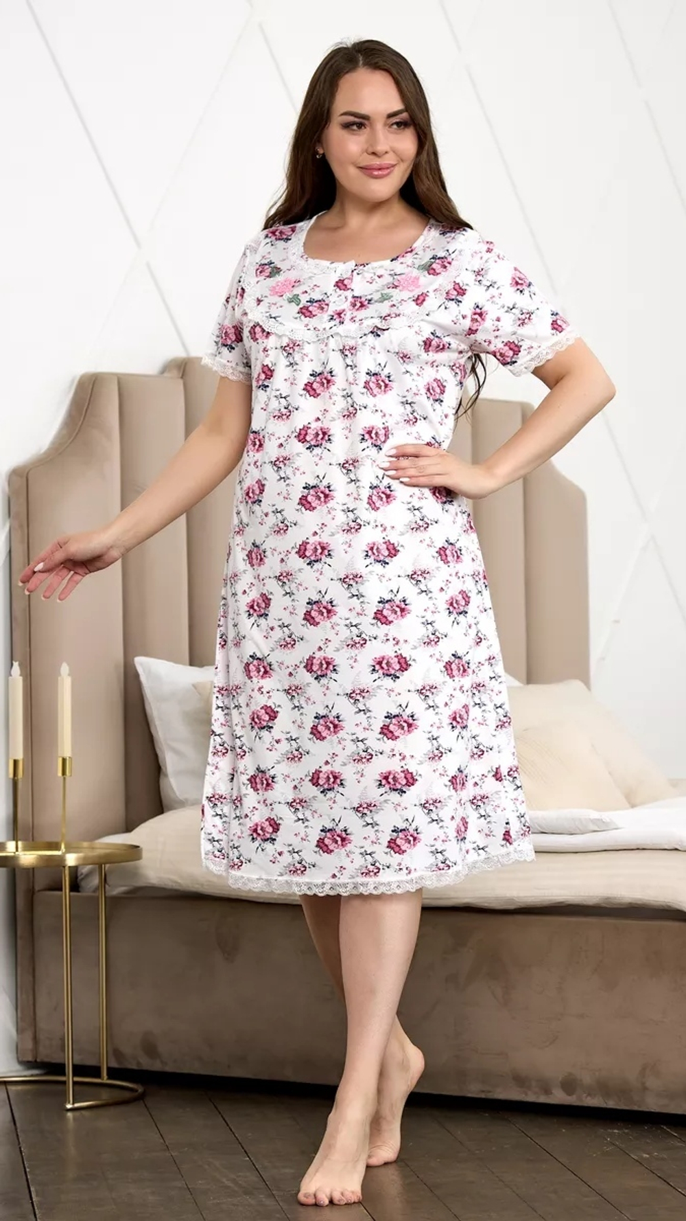 Сорочка с к/р 9404-2 (розовый)