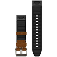 Кожаный ремешок Garmin QuickFit 22 мм Leather / FKM Hybrid Brown / Black