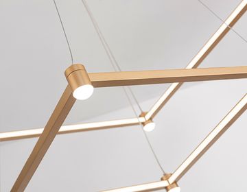 Потолочный светодиодный светильник 60W 3000K-6400K FL5599/2+8 GD золотой Comfort LineTech Ambrella