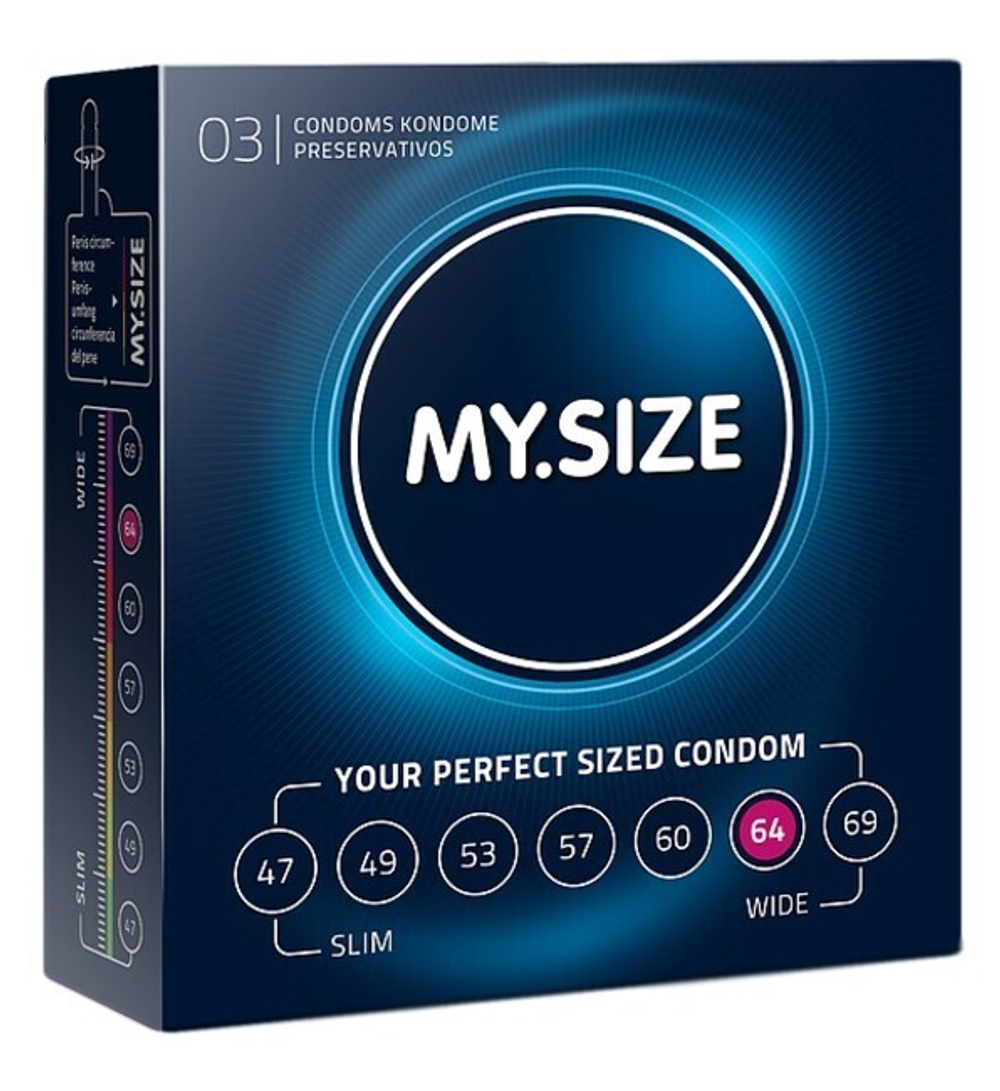 Презервативы My.Size 64 №3 (Цвет: прозрачный)