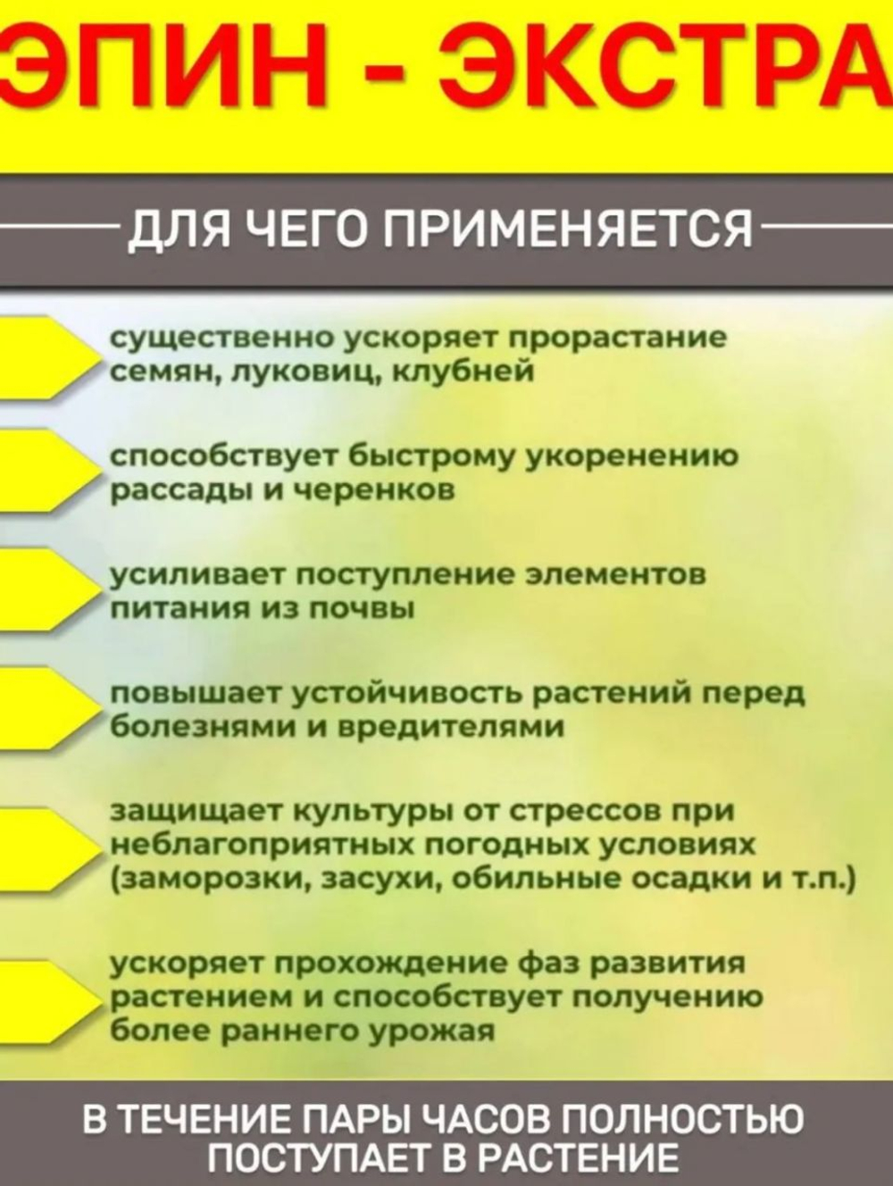 Эпин-Экстра — регулятор роста и антистрессовый адаптоген для растений, 1 мл