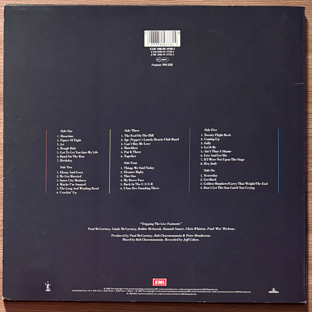 Paul McCartney ‎– Tripping The Live Fantastic 3LP (Европа 1990г.)