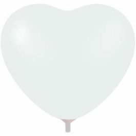 Воздушные шары 10"/25см Сердце WHITE 50шт