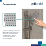 Лейка для душа Milardo ILS1FCSM18 Идеал Спа (Ideal Spa) квадрат, 1 режим, ХРОМ, коробка