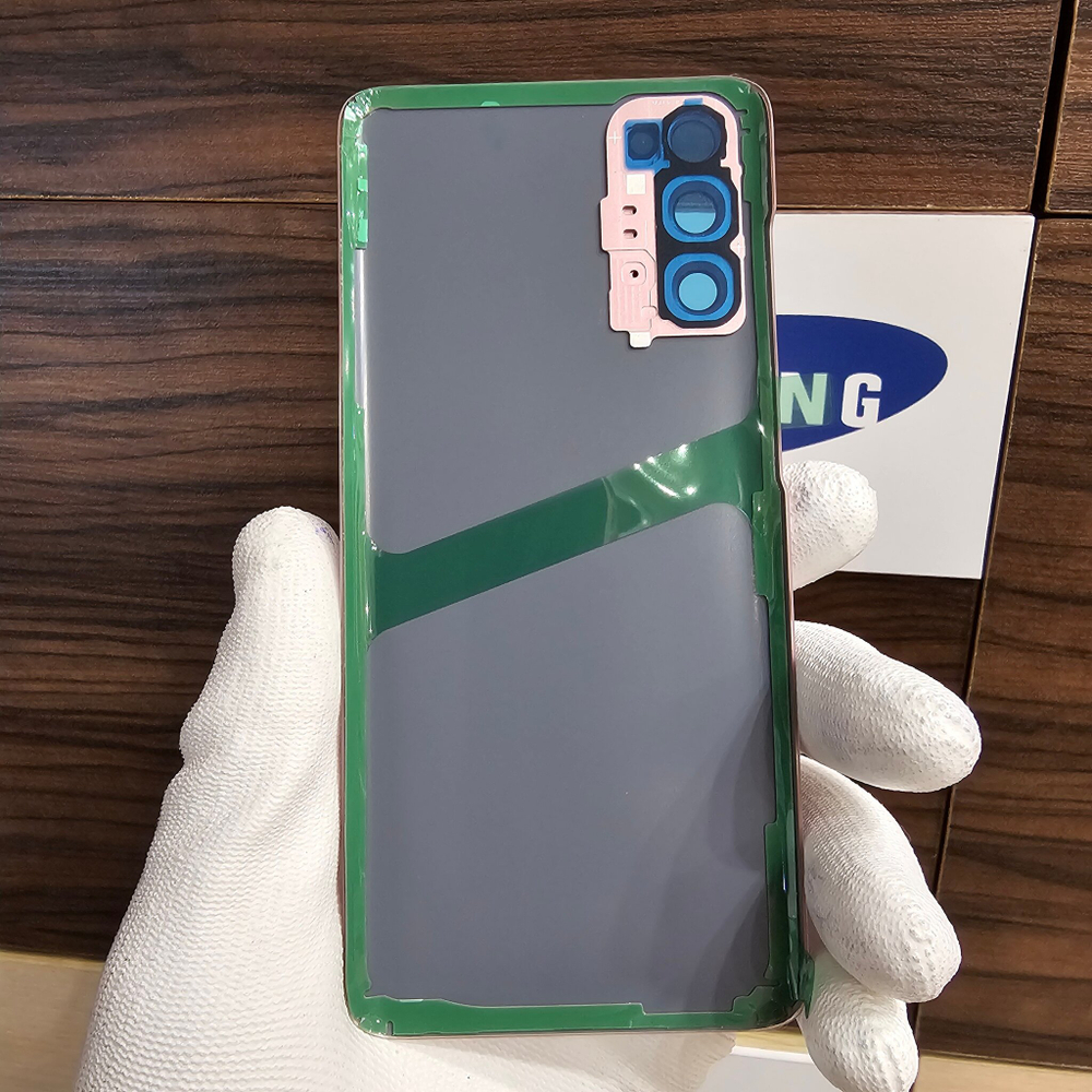 Крышка для Samsung S20 - стеклянная панель "хорошее качество" (розового цвета)