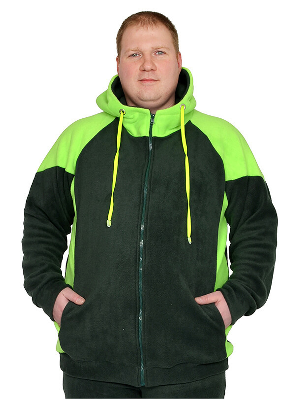 Толстовка с капюшоном, флис зелёный