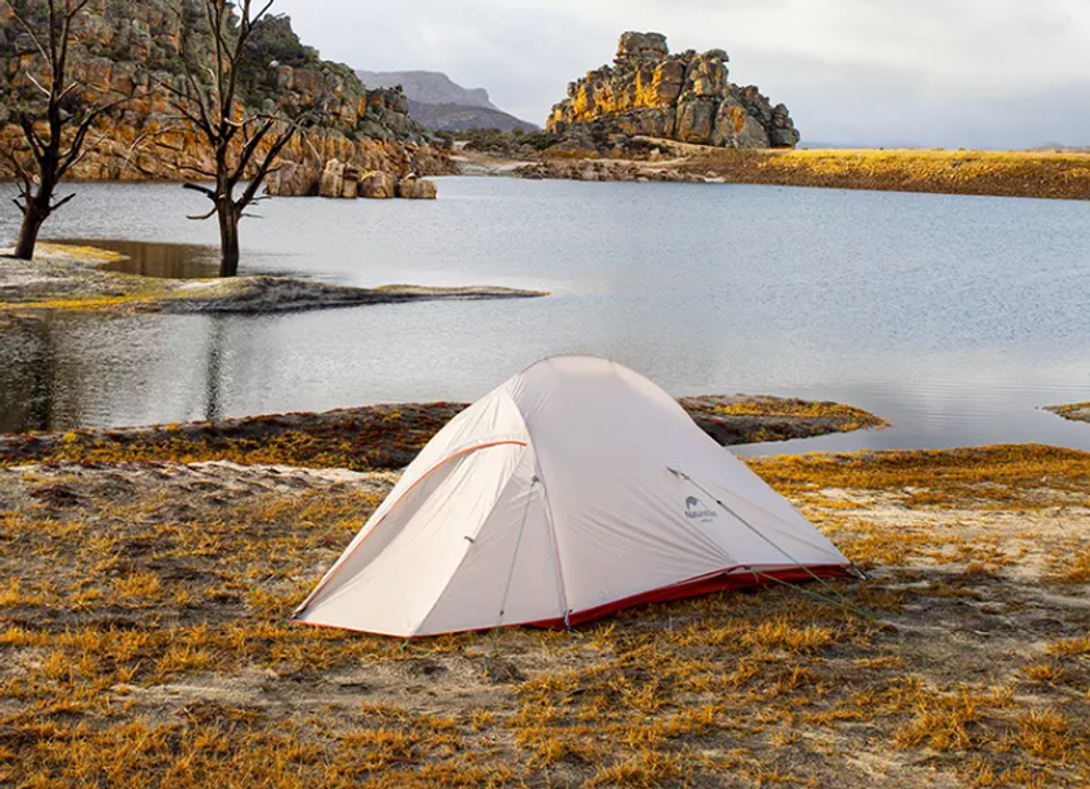Палатка Naturehike Cloud Up Si 1-местная, алюминиевый каркас, сверхлегкая, серо-красная, NH18T010-T-DLG