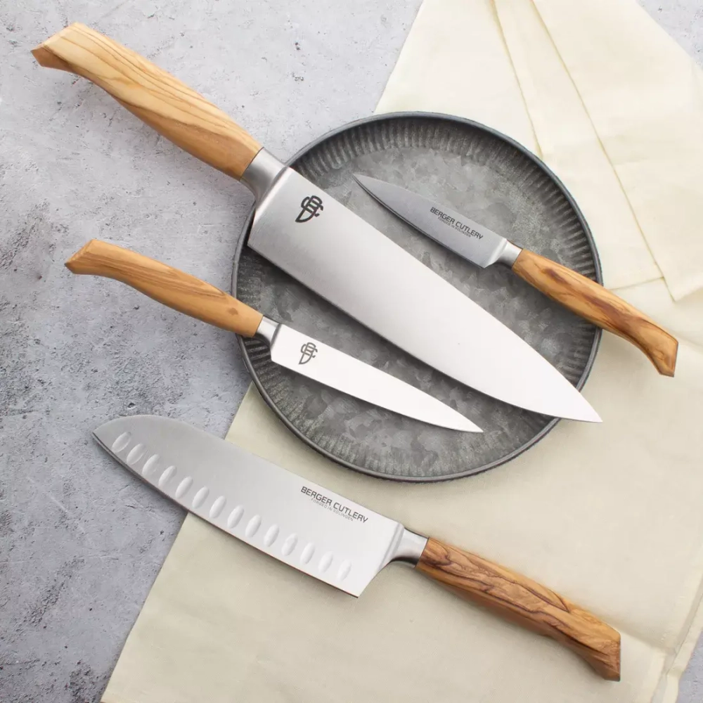 Нож для чистки и нарезки 9см Berger Cutlery Ergo Line Olive
