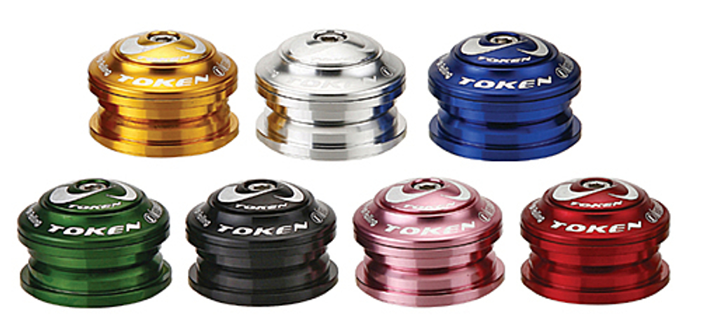 Рулевая колонка TOKEN TK011A Blue  1-1/8" полуинтегрированная синяя 44/50x30мм, чашки AL7075 , пром