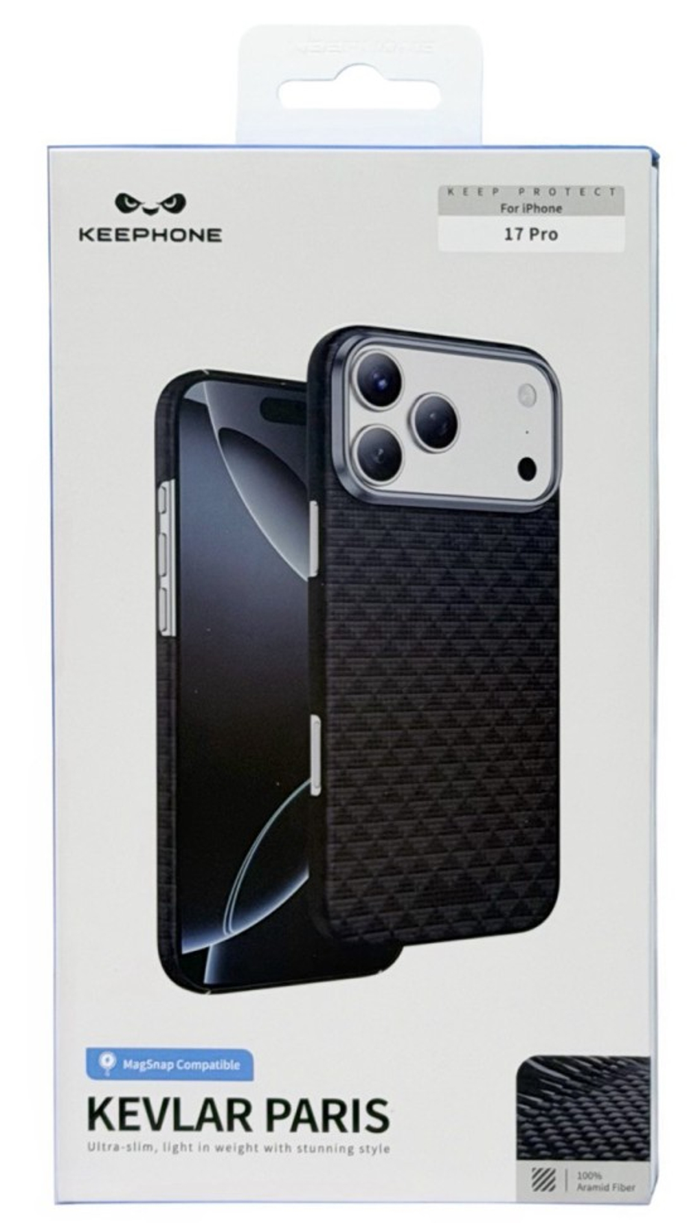 Накладка для i-Phone 17 Pro Keephone Kevlar Paris MagSnap черный
