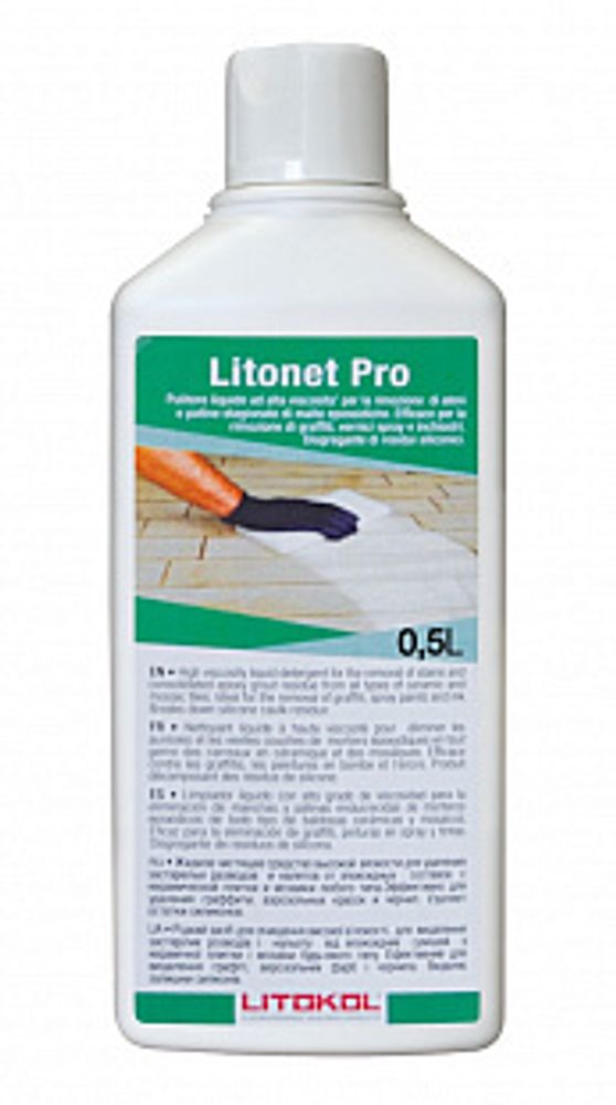 Очиститель для выведения пятен и разводов от эпоксидных затирок LITONET PRO 0,5 л, Litokol