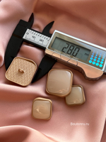 Пуговицы неровный квадрат молочный (беж) камень в матовом золоте