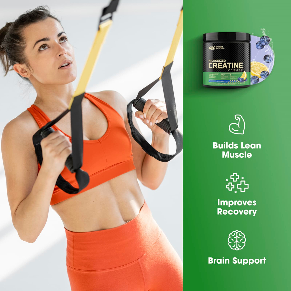 Optimum Nutrition, Микронизированный креатин в порошке, черничный лимонад, 360 г (12,69 унции)