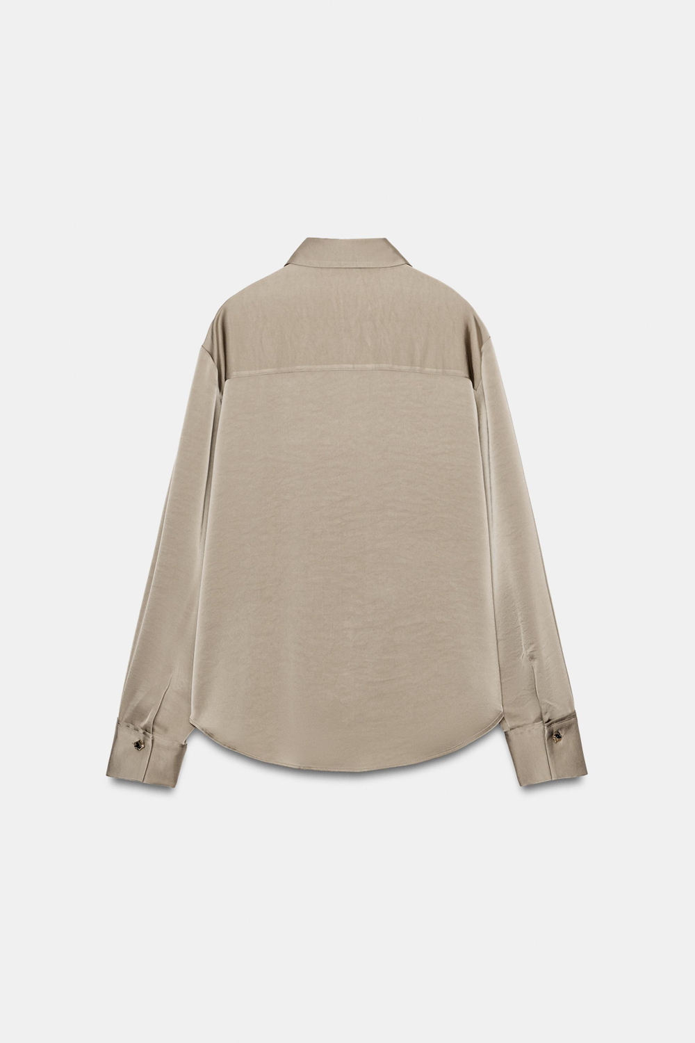 АТЛАСНАЯ РУБАШКА С ЗОЛОТИСТЫМИ ПУГОВИЦАМИ — ZARA