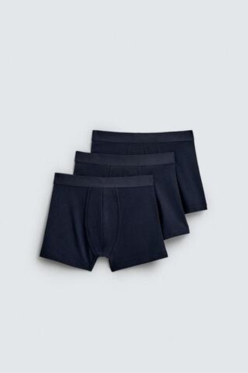 ZARA НАБОР ИЗ 3 БАЗОВЫХ ТРУСОВ-БОКСЕРОВ, ЧЕРНЫЙ