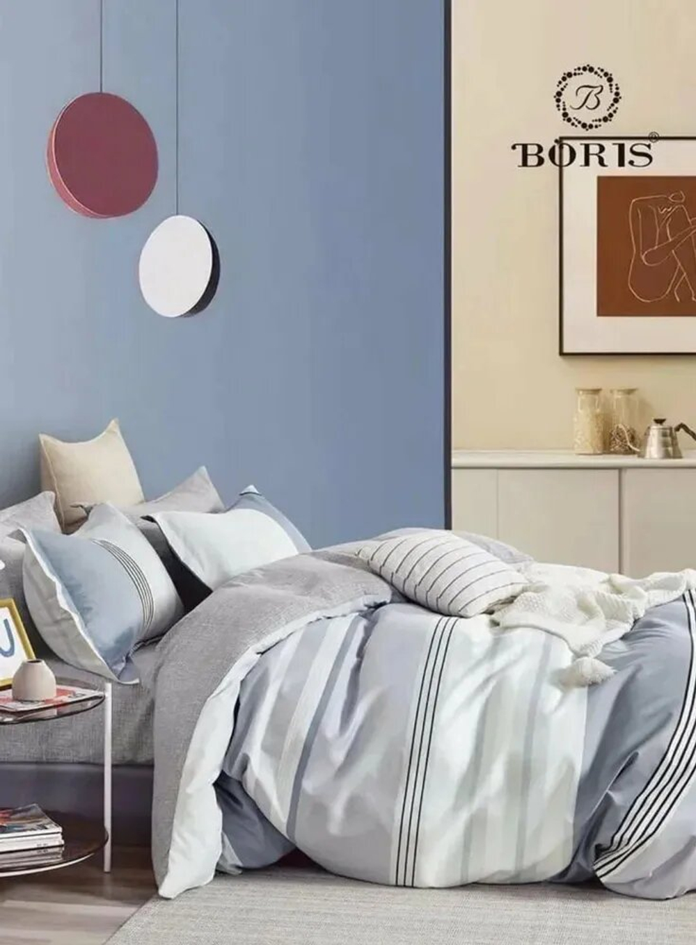 Комплект постельного белья Boris, Евростандарт, Сатин