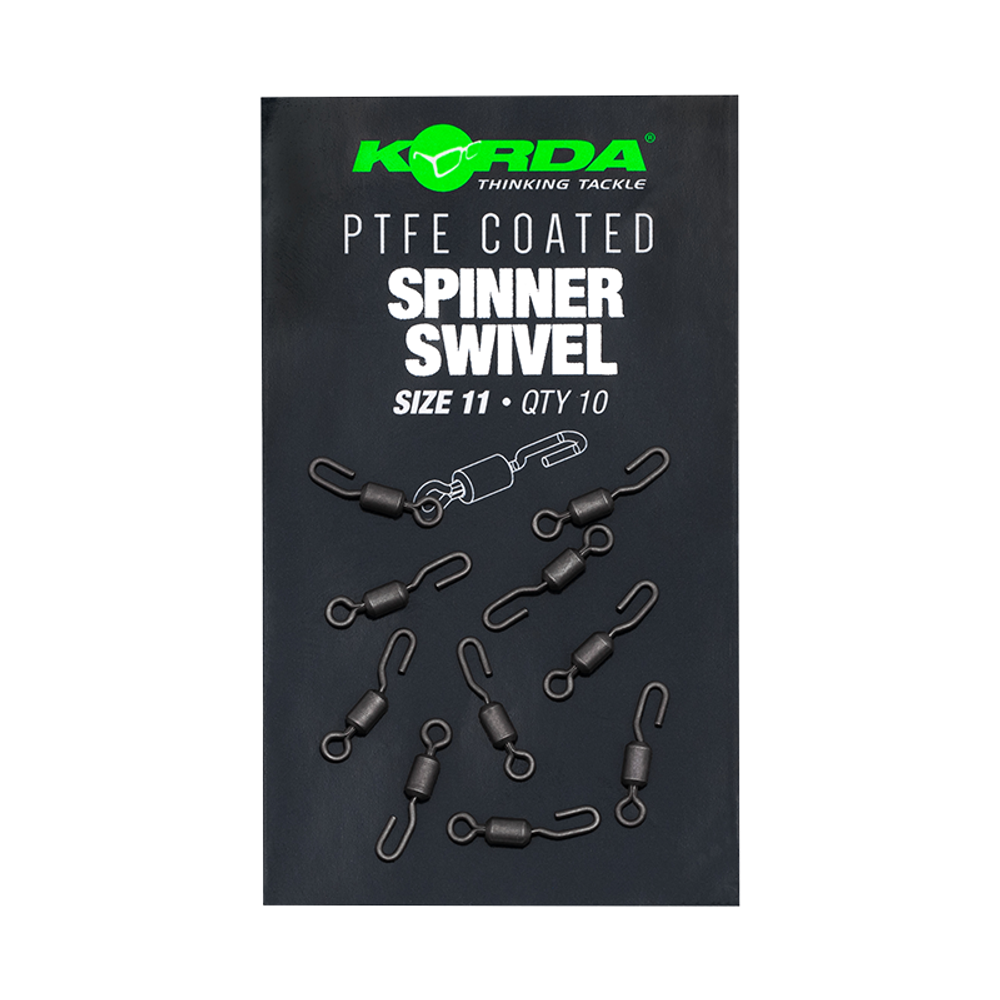 KORDA Вертлюг быстросъемный PTFE Spinner Swivel №11 8шт