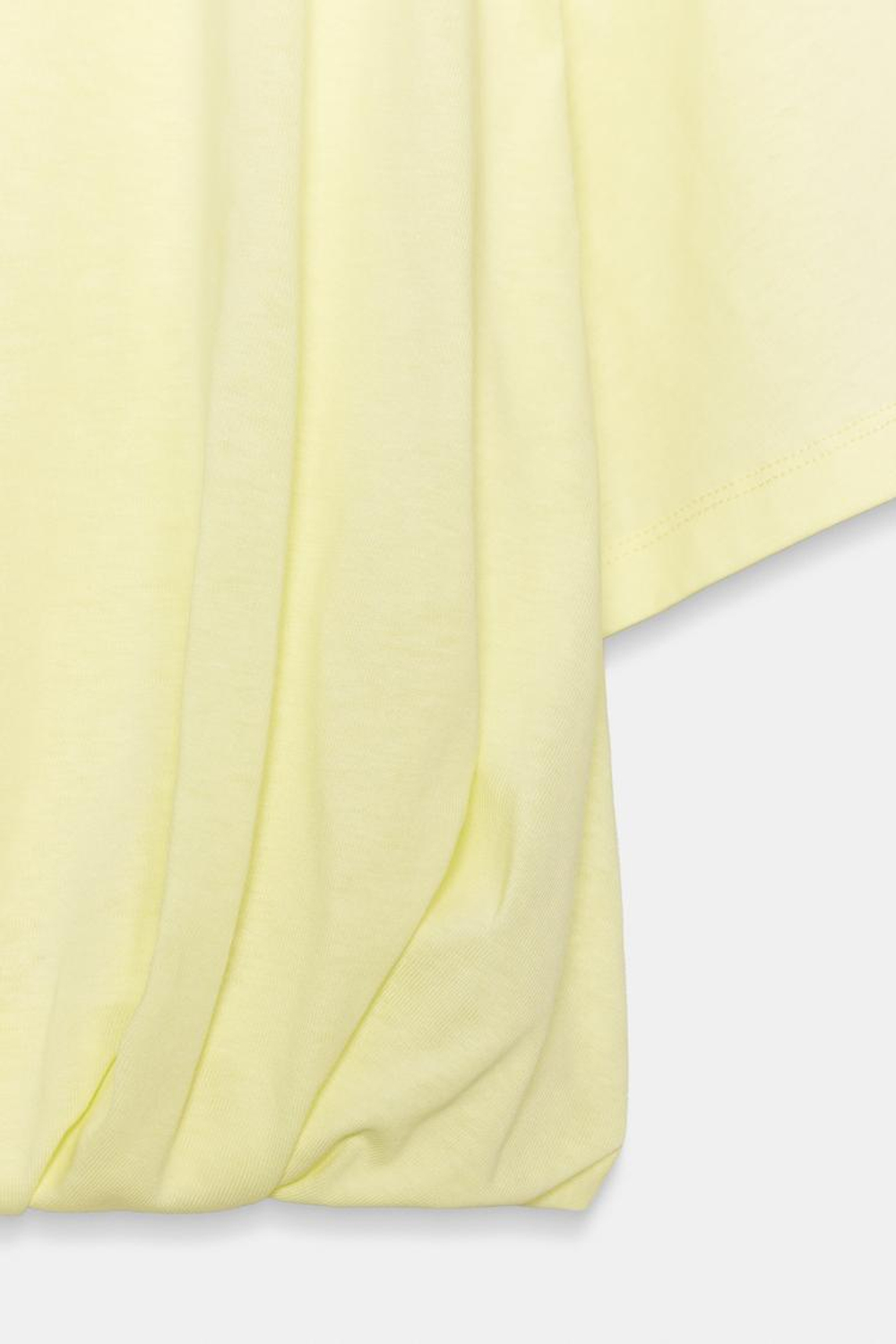 ZARA УКОРОЧЕННАЯ ФУТБОЛКА С ОБЪЕМНЫМ НИЗОМ, СВЕТЛО-ЖЕЛТЫЙ