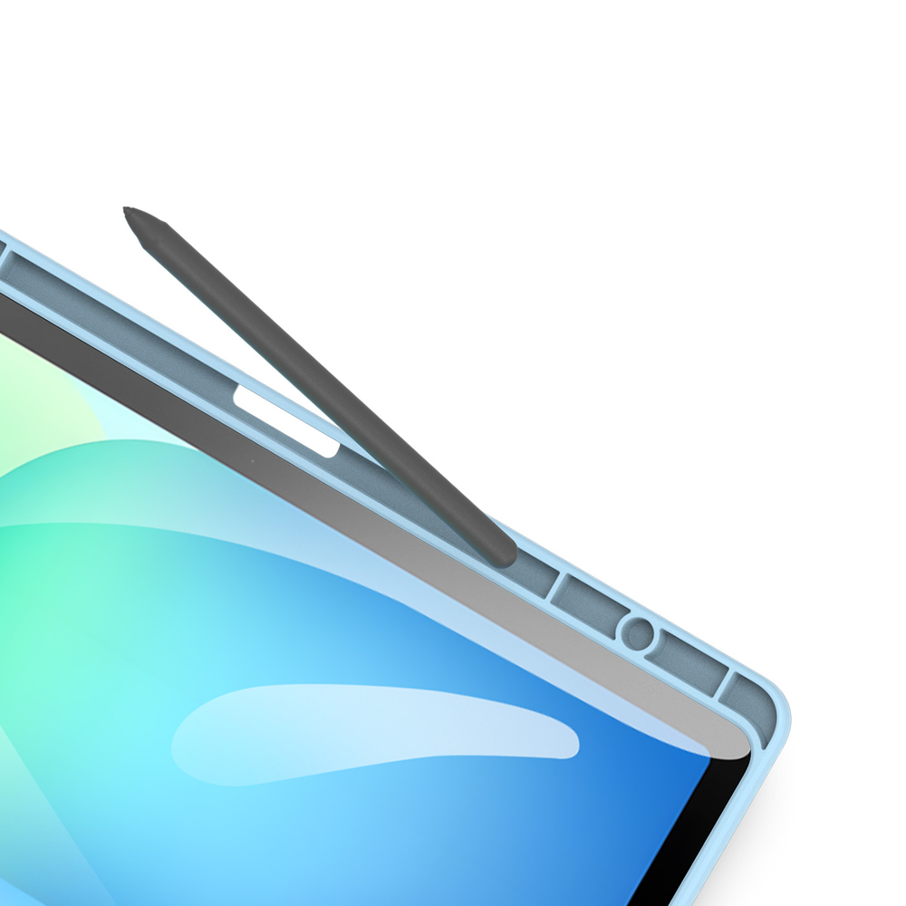 Чехол книжка синего цвета от Dux Ducis для Samsung Galaxy Tab S10 FE Plus, серия Toby Series Case, с функцией пробуждения и сна