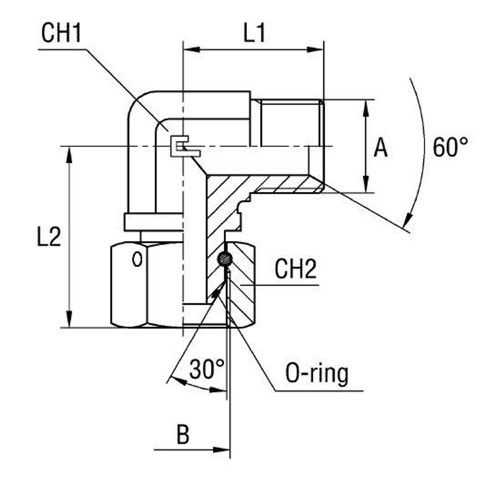 Соединение PFN90 22х1.5 - 22х1.5