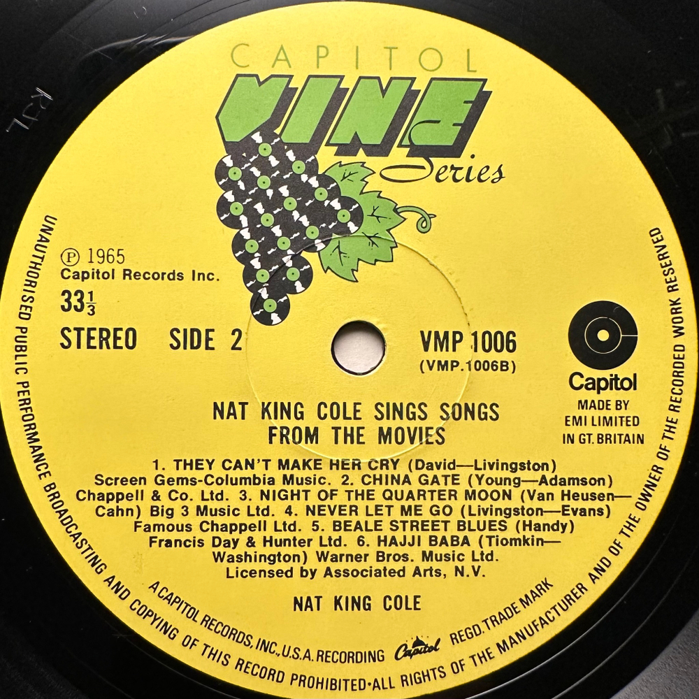 Nat King Cole - Nat King Cole Sings Songs From The Movies (Англия 1975г.)