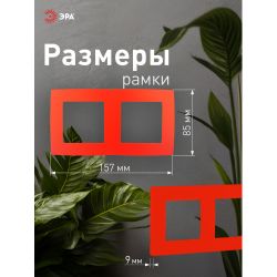 12-5002-23 ЭРА Рамка на 2 поста, Эра12, красный | Розетки и выключатели