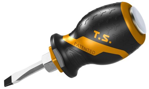 TOLSEN (TT20138) Отвертка шлицевая "Gripro", Slotted 6,5 мм, 38 мм, силовая