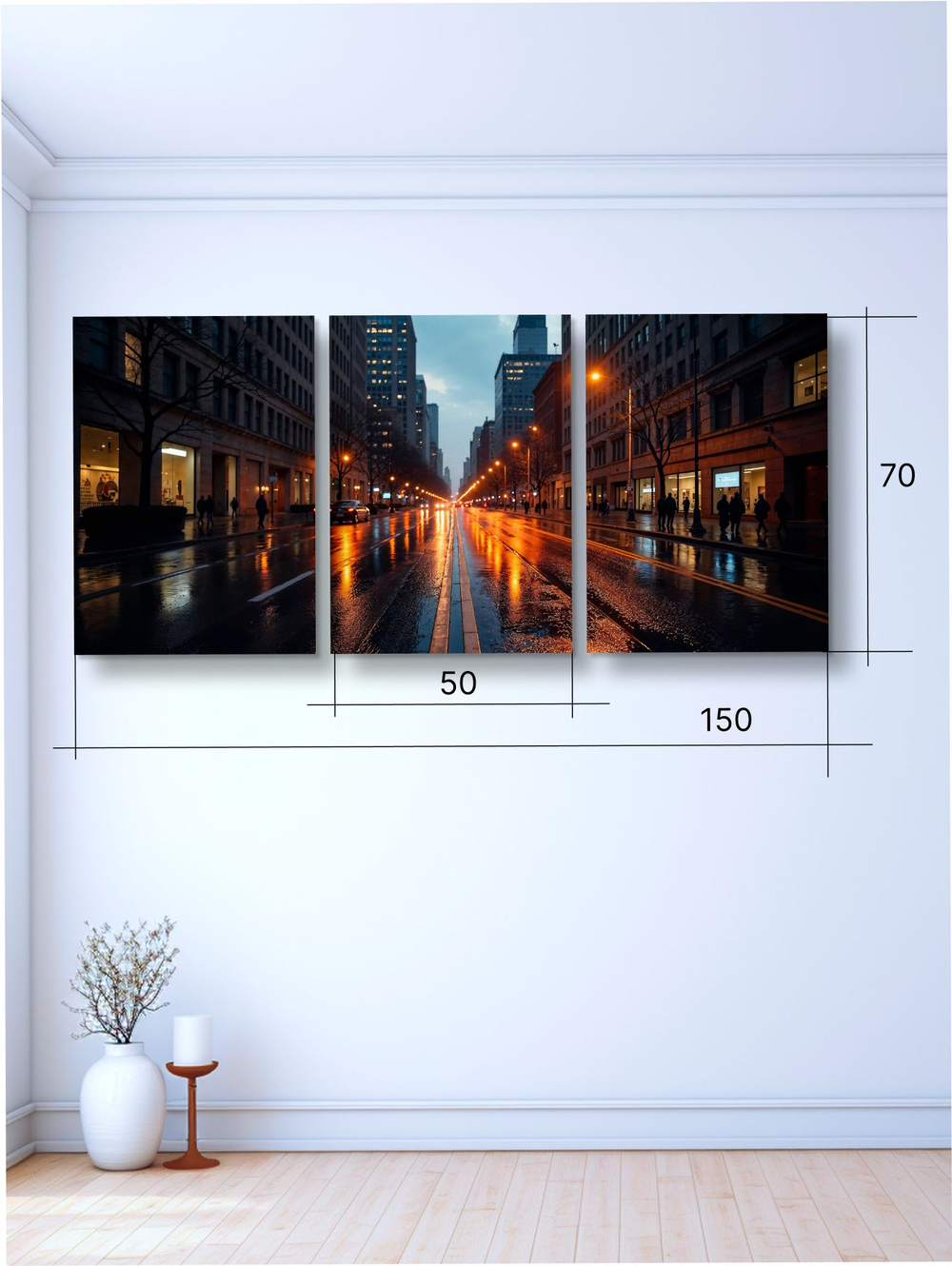 Картина Тихая Венеция модульная 50x70см 3шт.