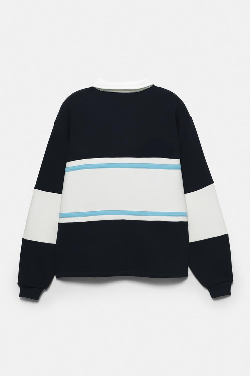 PULL&BEAR Толстовка-поло в хоккейном в стиле «Peanuts», темно-синий