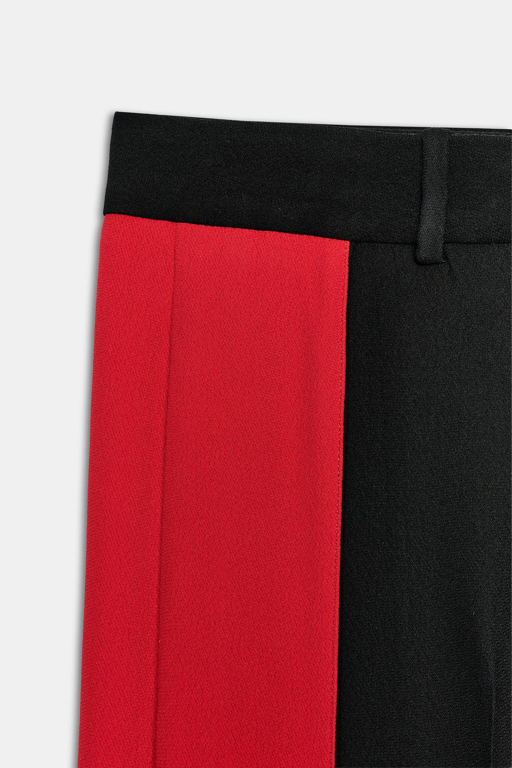 ZARA ШИРОКИЕ БРЮКИ С ПОЛОСАМИ ПО БОКАМ — ZW COLLECTION, КРАСНЫЙ/ЧЕРНЫЙ
