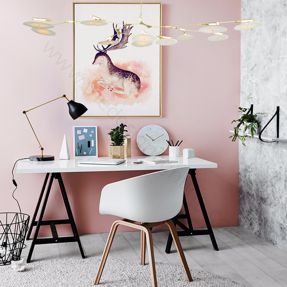 Ceiling design lamp  Branching Discs by Lindsey Adelman (5 lampshades,  Gold)